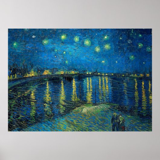Vincent Van Gogh Sterrennacht over de Rijn Poster (Voorkant)
