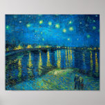 Vincent Van Gogh Sterrennacht over de Rijn Poster<br><div class="desc">Vincent Van Gogh Sterrennacht over het Poster Rhone</div>