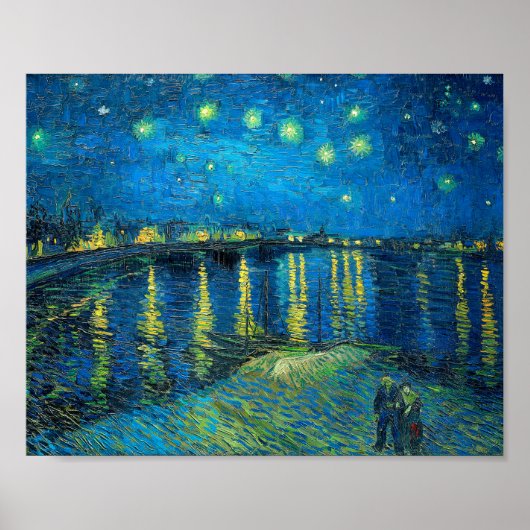 Vincent Van Gogh Sterrennacht over de Rijn Poster (Voorkant)