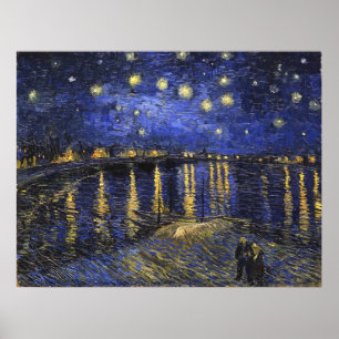 Vincent Van Gogh Sterrennacht over de Rijn Poster