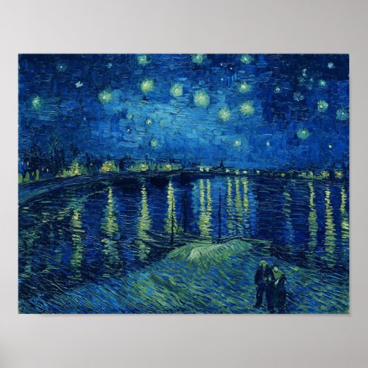 Vincent Van Gogh - Sterrennacht over de Rijn Poster (Voorkant)