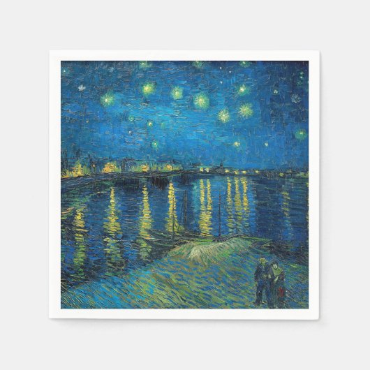 Vincent Van Gogh Sterrennacht over de Rijn Servet (Voorkant)