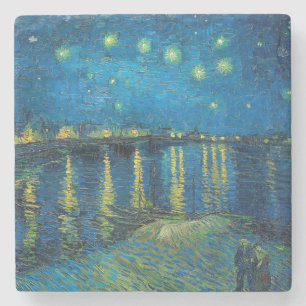 Vincent Van Gogh Sterrennacht over de Rijn Stenen Onderzetter