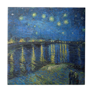 Vincent van Gogh - Sterrennacht over de Rijn Tegeltje