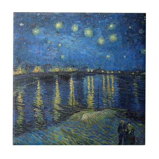 Vincent van Gogh - Sterrennacht over de Rijn Tegeltje (Voorkant)
