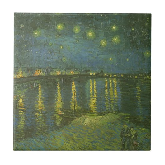 Vincent van Gogh - Sterrennacht over de Rijn Tegeltje (Voorkant)