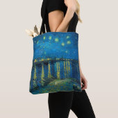 Vincent Van Gogh Sterrennacht over de Rijn Tote Bag (Dichtbij)