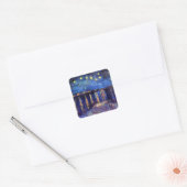 Vincent Van Gogh - Sterrennacht over de Rijn Vierkante Sticker (Envelop)