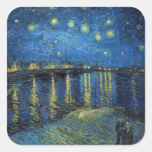Vincent van Gogh - Sterrennacht over de Rijn Vierkante Sticker