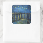 Vincent van Gogh - Sterrennacht over de Rijn Vierkante Sticker (Tas)