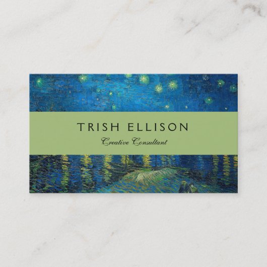 Vincent Van Gogh Sterrennacht over de Rijn Visitekaartje (Voorkant)