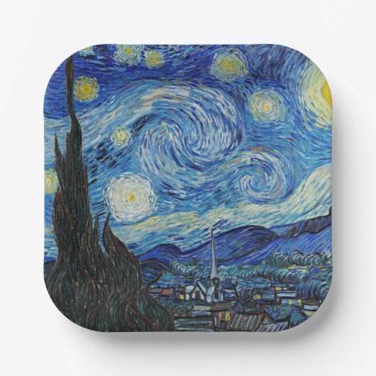 Vincent van Gogh, Sterrennacht Papieren Bordje (Voorkant)