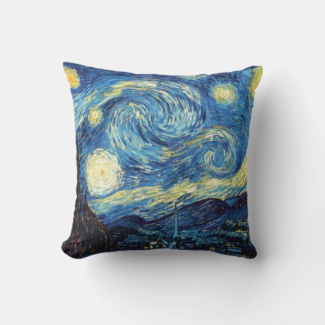 Vincent Van Gogh Sterrennacht Pillow Kussen (Voorkant)