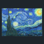 vincent van gogh sterrennacht placemat<br><div class="desc">Van Gogh's beroemde schilderij,  "De Sterrennacht". Van Gogh schilderde tijdens zijn verblijf in het asiel van Saint Remy in de jaren tachtig de rolheuvels en de cyperbomen die hij uit zijn raam zag. Digitaal verbeterd door PixDezines. Copyright © 2008-2016 PixDezines.com™ en PixDezines™ op zazzle.com. Alle rechten voorbehouden.</div>