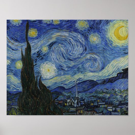 Vincent van Gogh - Sterrennacht Poster (Voorkant)