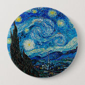 Vincent van Gogh, Sterrennacht  Ronde Button 4,0 Cm (Voorkant)