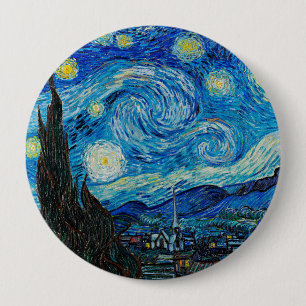 Vincent van Gogh, Sterrennacht Ronde Button 4,0 Cm