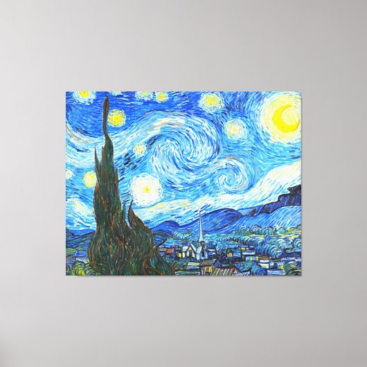 Vincent Van Gogh Sterrennacht schilderen Canvas Afdruk (Voorkant)