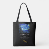 Vincent Van Gogh. Sterrennacht schilderkunst Tote Bag (Achterkant)