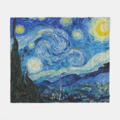 Vincent Van Gogh Sterrennacht Sky Fleece Blanket (Voorkant (Horizontaal))