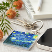 vincent van gogh sterrennacht sleutelhanger (Voorkant Rechts)