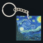 vincent van gogh sterrennacht sleutelhanger<br><div class="desc">Van Gogh's beroemde schilderij,  "De Sterrennacht". Van Gogh schilderde tijdens zijn verblijf in het asiel van Saint Remy in de jaren tachtig de rolheuvels en de cyperbomen die hij uit zijn raam zag. Digitaal verbeterd door PixDezines. Copyright © 2008-2016 PixDezines.com™ en PixDezines™ op zazzle.com. Alle rechten voorbehouden.</div>