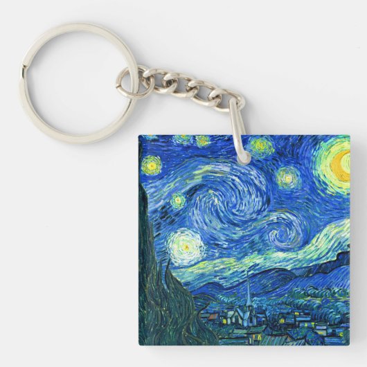 vincent van gogh sterrennacht sleutelhanger (voorkant)