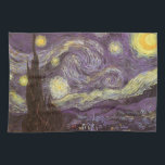 Vincent van Gogh - Sterrennacht Theedoek<br><div class="desc">Sterrennacht (1889) van Vincent van Gogh is een post-impressionisme, een schilderij van de natuur van het kunstlandschap. Een uitzicht van een stad in een vallei 's nachts met de wolken die ronddraaien, de sterren die schijnen en een prachtige gouden gele halve maan. Het werd overdag uit het geheugen geschilderd en...</div>