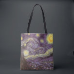 Vincent van Gogh - Sterrennacht Tote Bag<br><div class="desc">Sterrennacht (1889) van Vincent van Gogh is een post-impressionisme, een schilderij van de natuur van het kunstlandschap. Een uitzicht van een stad in een vallei 's nachts met de wolken die ronddraaien, de sterren die schijnen en een prachtige gouden gele halve maan. Het werd overdag uit het geheugen geschilderd en...</div>