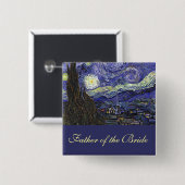 Vincent van Gogh, Sterrennacht Vierkante Button 5,1 Cm (Voorkant /achterkant)