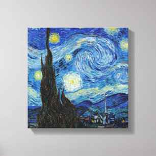 Vincent Van Gogh Sterrennacht Vintage Fijne Kunst Canvas Afdruk