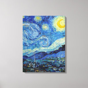 Vincent Van Gogh Sterrennacht Vintage Fijne Kunst Canvas Afdruk