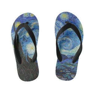 Vincent Van Gogh Sterrennacht Vintage Fijne Kunst Kinder Teenslippers