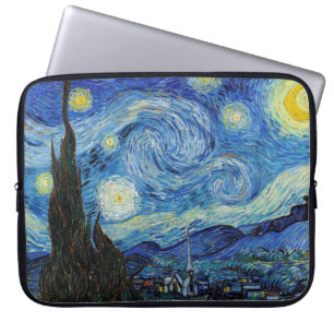 Vincent Van Gogh Sterrennacht Vintage Fijne Kunst Laptop Sleeve