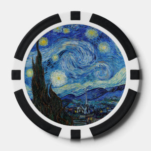 Vincent Van Gogh Sterrennacht Vintage Fijne Kunst Poker Chips