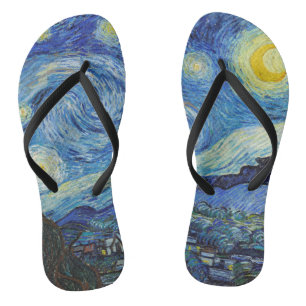 Vincent Van Gogh Sterrennacht Vintage Fijne Kunst Teenslippers