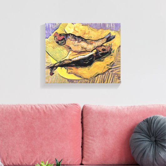 Vincent Van Gogh - still Life Bloaters Fine Art Canvas Afdruk (Insitu (Woonkamer))