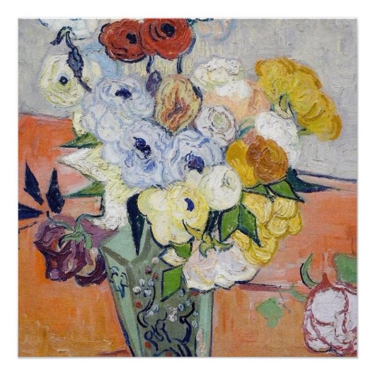 Vincent Van Gogh - still Life - Japanese Vase Perfect Poster (Voorkant)