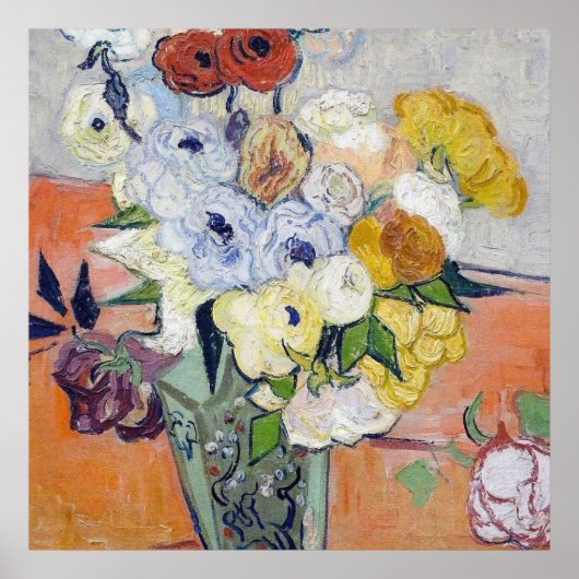 Vincent Van Gogh - still Life - Japanese Vase Poster (Voorkant)