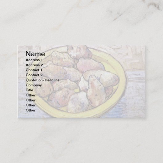 Vincent Van Gogh - still Life Potates Fine Art Visitekaartje (Voorkant)