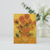 Vincent van Gogh still Life Vase met 15 zonnebloem Briefkaart (Staand voorkant)