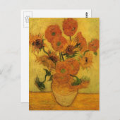 Vincent van Gogh still Life Vase met 15 zonnebloem Briefkaart (Voorkant / Achterkant)