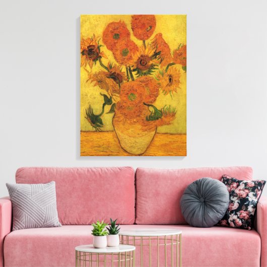 Vincent van Gogh still Life Vase met 15 zonnebloem Canvas Afdruk (Insitu (Woonkamer))