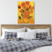 Vincent van Gogh still Life Vase met 15 zonnebloem Canvas Afdruk (Insitu (Slaapkamer))