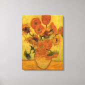 Vincent van Gogh still Life Vase met 15 zonnebloem Canvas Afdruk (Voorkant)