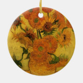 Vincent van Gogh still Life Vase met 15 zonnebloem Keramisch Ornament (Achterkant)
