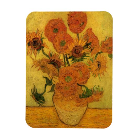 Vincent van Gogh still Life Vase met 15 zonnebloem Magneet (Verticaal)