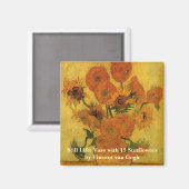 Vincent van Gogh still Life Vase met 15 zonnebloem Magneet (Voorkant / Achterkant)