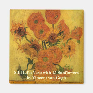 Vincent van Gogh still Life Vase met 15 zonnebloem Magneet