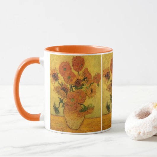 Vincent van Gogh still Life Vase met 15 zonnebloem Mok (Met donut)